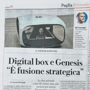 Digital box e Genesis "È fusione strategica"