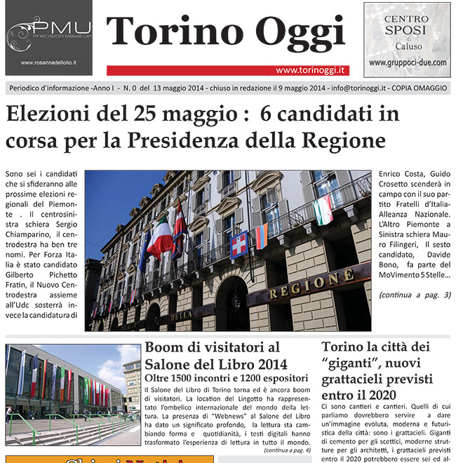 Spose da Film su TORINOGGI Maggio 2014